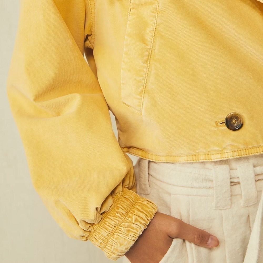 NWT Free People Sure Thing Corduroy Bomber Jacket in Golden Finch Size Medium - Picture 4 of 9